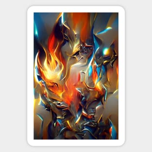 Metal Fire Sticker